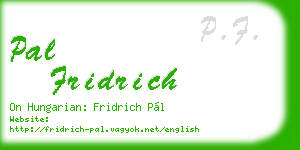 pal fridrich business card