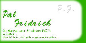 pal fridrich business card